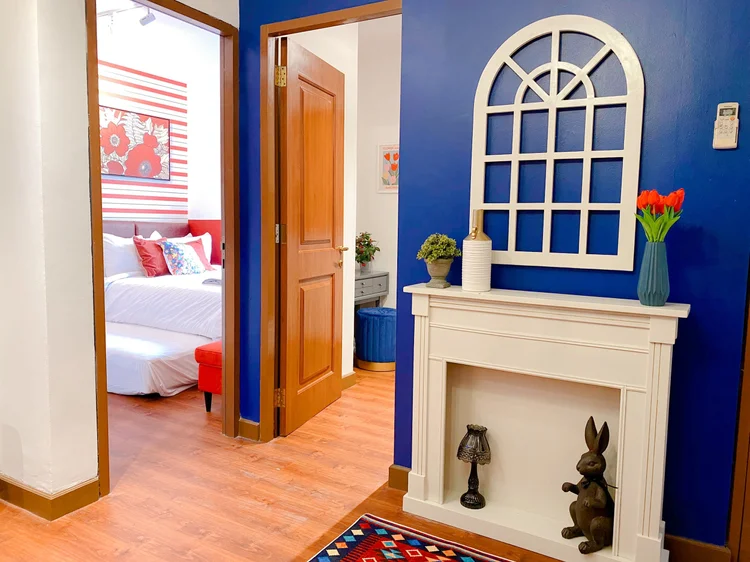 Amsterdam: Kamar tidur tepat di sebelah ruang keluarga, semua tetap di satu unit.